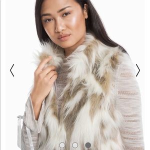 White House black market faux fur vest